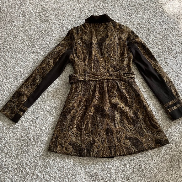 Vintage FREE PEOPLE jacquard paisley jacket pea coat 🧥 unique - Picture 3 of 13